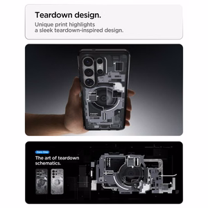 Spigen Ultra Hybrid Mag MagSafe Maciņš for Samsung Galaxy S26 Ultra Zero One - Clear melns