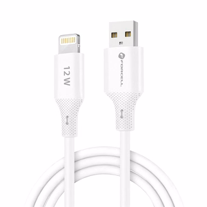 FORCELL F-ENERGY C343 kabelis USB A uz Lightning 2,4A 12W Silicone 1 m balts