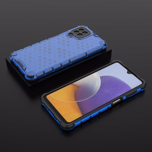 Honeycomb viedtālruņa apvalks ar TPU buferi Samsung Galaxy A22 4G zils