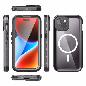 Ūdensnecaurlaidīgs apvalks SHELLBOX DOT saderīgs ar MagSafe IPHONE 15 melns