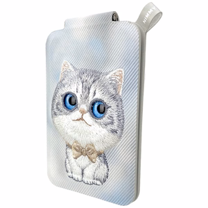 Nimmy New Big-Eye Cute Pets 2.0 Cat MagSafe magnētiskais karšu maciņš tālrunim ar statīvu – pelēks