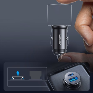 Joyroom JR-CCN05 automašīnas lādētājs USB-C / USB-A 30W, melns