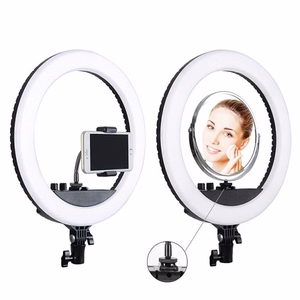 LED Ring Lamp 34.5cm ar Tripod Statīvs up to 1.85m, Mirror, Phone Clamp, USB
