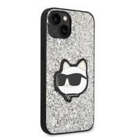 Karl Lagerfeld KLHCP14MG2CPS iPhone 14 Plus 6.7" cietais viedtālruņa apvalks sudrabains/sudrabains Mirdzošs Choupette Patch