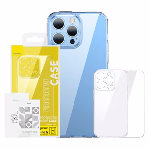 Baseus SuperCeramic caurspīdīgs stikla apvalks un aizsargstikla komplekts iPhone 14 Plus