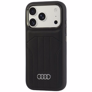 Audi sintētiskās ādas vāciņš modelim iPhone 18 Pro / 17 Pro, saderīgs ar MagSafe – melns