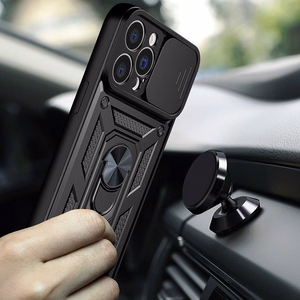 Чехол Hybrid Armor Camshield для Realme 10 Pro+ бронированный с защитой камеры чёрный
