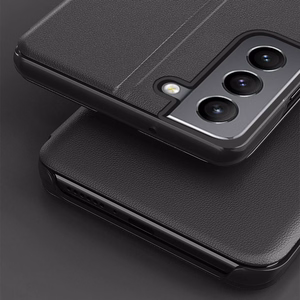 Eco Leather View apvalks ar atveramu vāku un statīva funkciju Samsung Galaxy S22 + (S22 Plus) zils