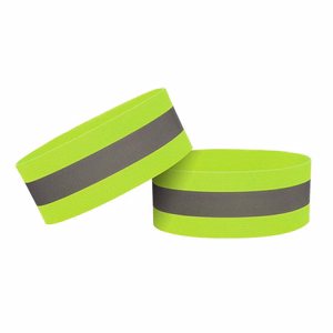 Atstarojoša rokas lente ar Velcro aizdari riteņbraukšanai un skriešanai, 4 cm - dzeltena