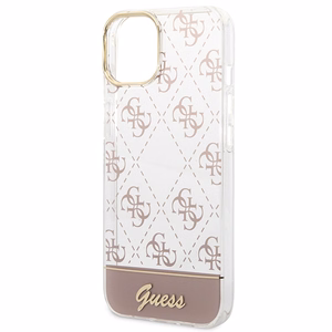 Guess GUHCP14MHG4MHP iPhone 14 Plus/ 15 Plus 6.7" rozā/rozā maciņš 4G Pattern Script