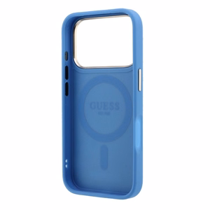 Guess PU 4G Ring Stand MagSafe maciņš Apple iPhone 18 Pro, zils