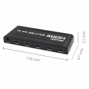 Qoltec 51798 aktīvais HDMI sadalītājs 4 x HDMI 4K x 2K | 3,4 Gb/s