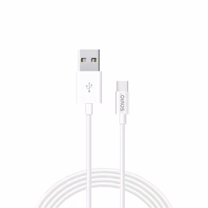 Savio CL-125 USB kabelis USB 2.0 1 m USB A USB C balts