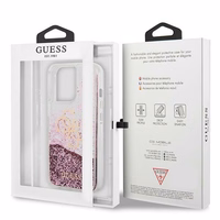Guess GUHCP13XLG4GPI iPhone 13 Pro Max 6.7" rozā/rozā cietais viedtālruņa apvalks 4G Liels Šķidrs Glitter