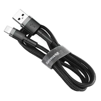 Baseus Cafule USB Lightning kabelis 1,5A 2m (pelēks+melns)