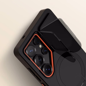 Tech-Protect Kevlar Aura Magnētiskais viedtālruņa apvalks Samsung Galaxy S25 Ultra - melns/oranžs