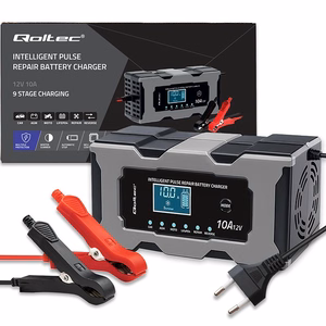 Rectifier with repair function for AGM GEL LiFePO4 battery LCD (Qoltec 52493 Charger 12V 10A)
