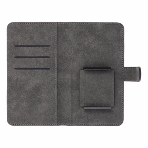 Universāls grāmatas tipa viedtālruņa apvalks COMMON izmērs L, paredzēts IPHONE 6 PLUS / 7 PLUS / 8 PLUS / XS MAX / 11 PRO MAX / SAMSUNG S20 FE / S21 FE / S10 PLUS / A10 / A32 / A54 / XIAOMI 12 LITE / HUAWEI P30 PRO, melns