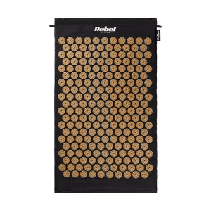 Rebel Active akupresūras paklājs ar spilvenu, 72 x 42 cm, zelta krāsas adatas