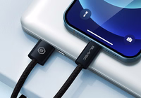 Blavec Kabelis Candy pīnēts - USB uz Type C - PD 60W 3A 3 metri Apple CarPlay/Android Auto (CCA-UC3B30) melns