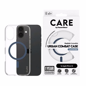 CARE by PanzerGlass Flagmanis viedtālruņa apvalks iPhone 16 6.1" zils/zils Magnētiskais 1365