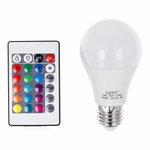 LED RGB 10W E27 A60 daudzkrāsaina spuldze