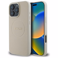 Guess graudainais zelta gredzena magnētiskais viedtālruņa apvalks iPhone 16 Pro Max - bēšs