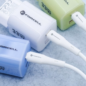 FORCELL F-ENERGY C343 kabelis USB A uz Lightning 2,4A 12W Silicone 1 m balts
