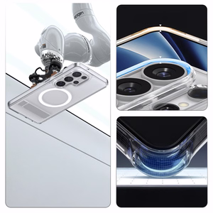 Spigen Ultra Hybrid S Mag MagSafe maciņš priekš Samsung Galaxy S26 Ultra - caurspīdīgs un balts