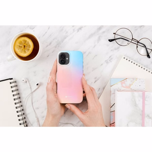 FORCELL F-PROTECT Mirage, militārā standarta pārbaudīts magnētiskais viedtālruņa apvalks IPHONE 16 PLUS, rozā zils