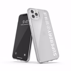 SUPERDRY Caurspīdīgs maciņš Snap IPHONE 11 PRO MAX caurspīdīgs / balts