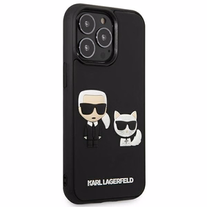 Karl Lagerfeld KLHCP13L3DRKCK iPhone 13 Pro / 13 6.1" melns cietais apvalks Karl&Choupette Ikonik 3D