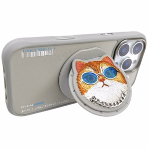 AmazingThing Nimmy Glasses Cool Cat MagSafe apvalks viedtālrunim iPhone 16 Pro Max – pelēks