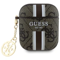 Guess GUA2P4RPSW AirPods 1/2 apvalks brūns 4G Printed Stripes Charm