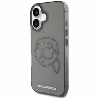 Karl Lagerfeld IML Rhinestones Karl Head apvalks iPhone 16 melns