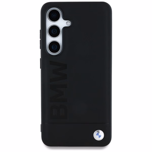 BMW ādas lielā vārda viedtālruņa apvalks Samsung Galaxy S25 - melns