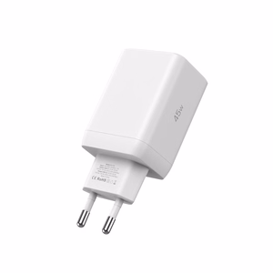 Tech-Protect NC45W-GAN 2-PORT PD45W lādētājs + TYPE-C kabelis - balts