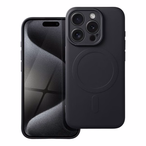 Чехол для iPhone 15 Pro силиконовый Mag Cover совместимый с MagSafe чёрный