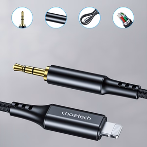 Choetech AUX007 Lightning / mini jack 3.5mm kabelis 1m melns
