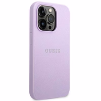 Guess Saffiano siksniņas viedtālruņa apvalks iPhone 14 Pro - violets