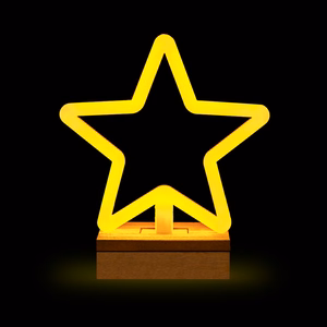 Neon Wood statīvs LED STAR silti balts FLNW04 Forever Light