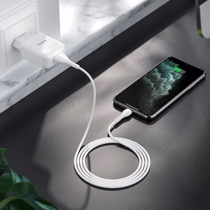 Lādētājs Hoco USB A 2A 10W + Kabelis USB A uz Lightning N2 balts