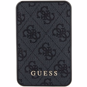 Guess внешний аккумулятор 15W GUPB5LP4GEGK 5000mAh чёрный/чёрный 4G Leather Metal Logo