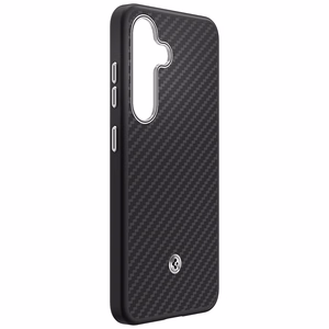 Samsung Enzo Aramid Case maciņš Samsung Galaxy S25+, melns-sudraba