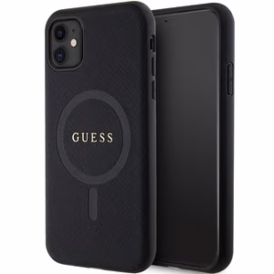 Guess GUHMN61PSAHMCK apvalks iPhone 11 / Xr - melns Saffiano MagSafe