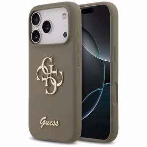 Guess чехол для iPhone 17 Pro GUHCP17LSC4GSMW (Silicone W/ Big 4G Script) коричневый