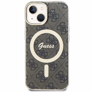 Guess IML 4G magnētiskais viedtālruņa apvalks iPhone 15 Plus - brūns