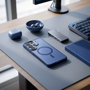Case for Samsung A57 Forcell F-Protect Shadow Stand Premium compatible with MagSafe navy blue