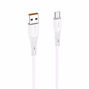 Kabelis FORCELL F-ENERGY C341 USB A uz Micro USB QC3.0 2,4A 18W Silikoninis 1 m balts (m)