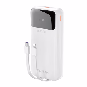 Dudao K15Pro Power Bank 20000mAh 22.5W PD USB-C / USB-A / Встроенные кабели Lightning и USB-C - Белый